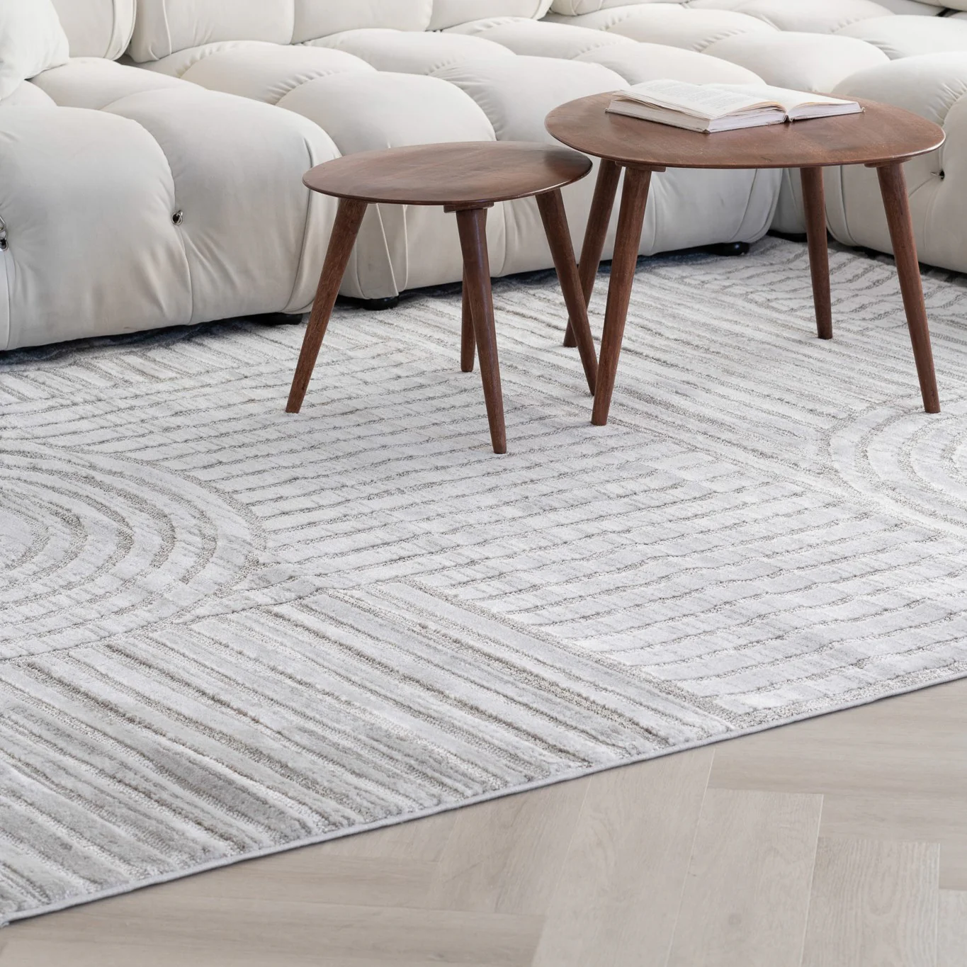 Tulum Grey Geometric Pattern Area Rug - Image 3