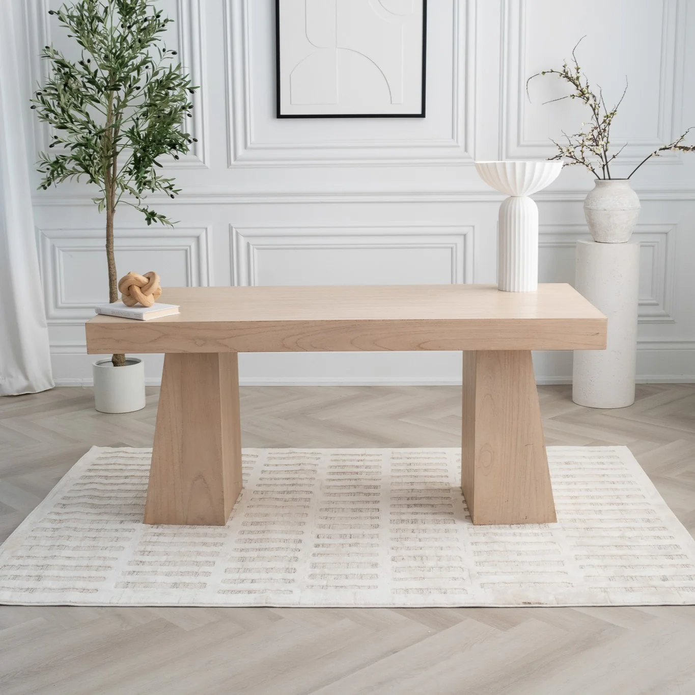 Tulum Beige Linear Modern Area Rug - Image 3
