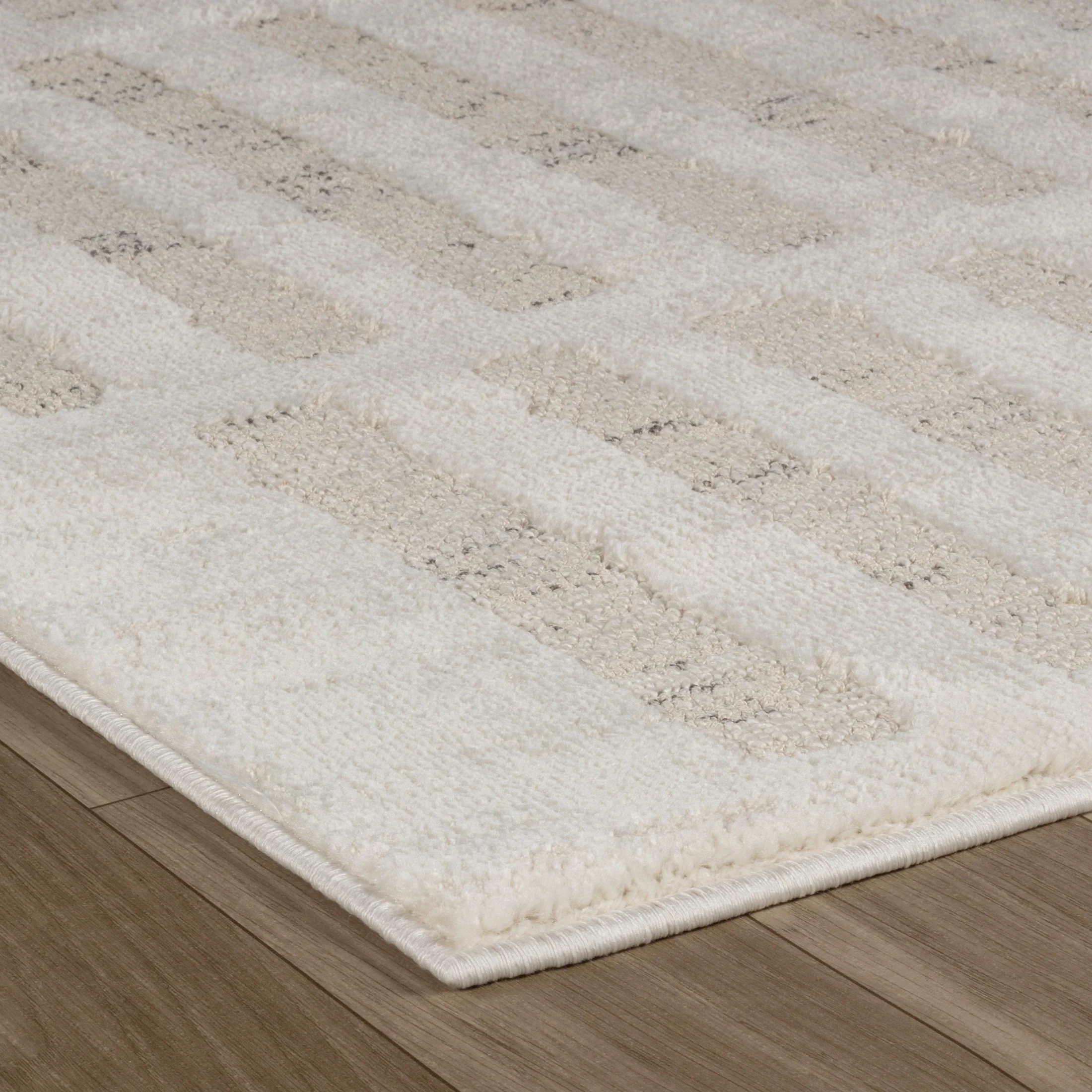 Tulum Beige Linear Modern Area Rug - Image 4