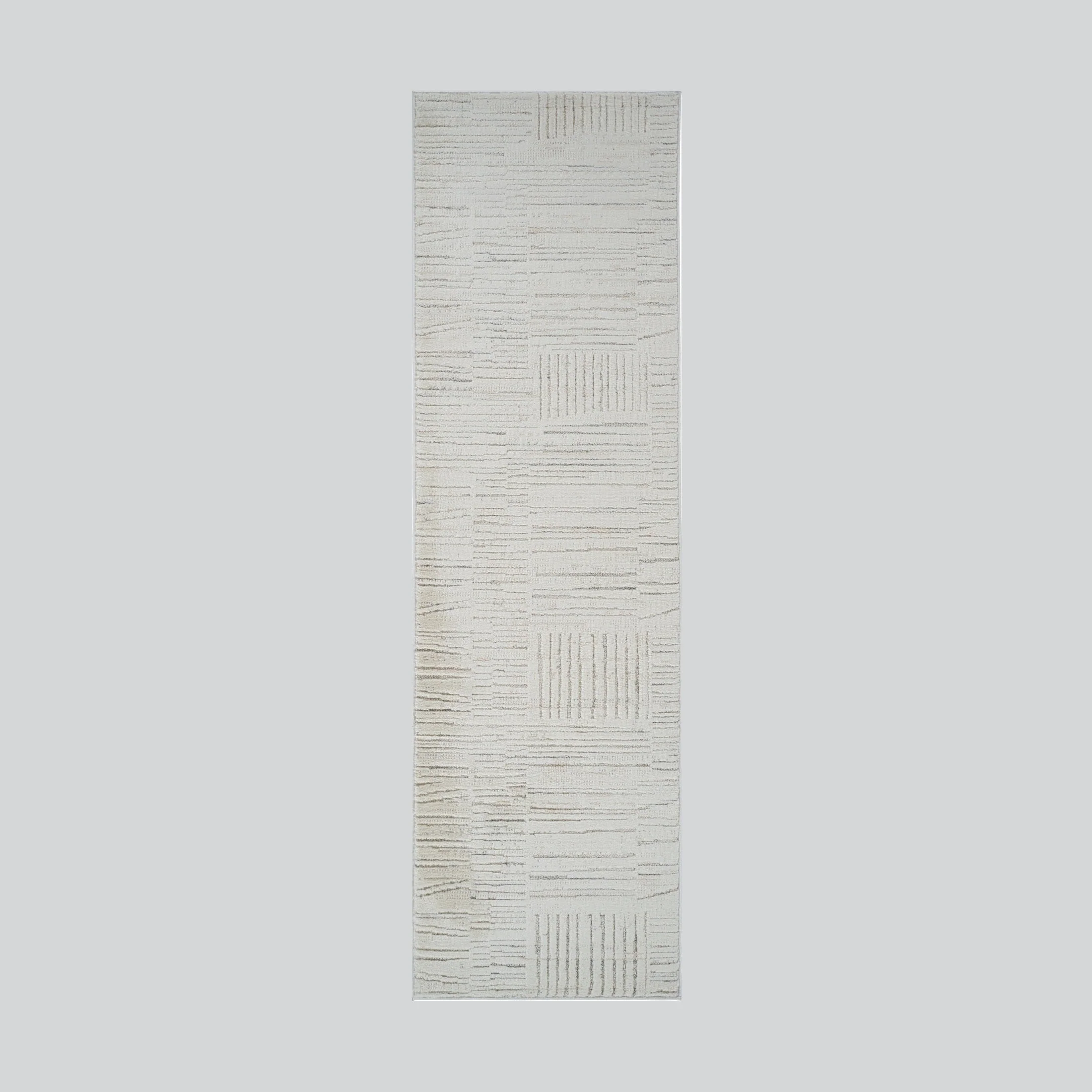 Tulum Beige Geometric Grid Area Rug - Image 10
