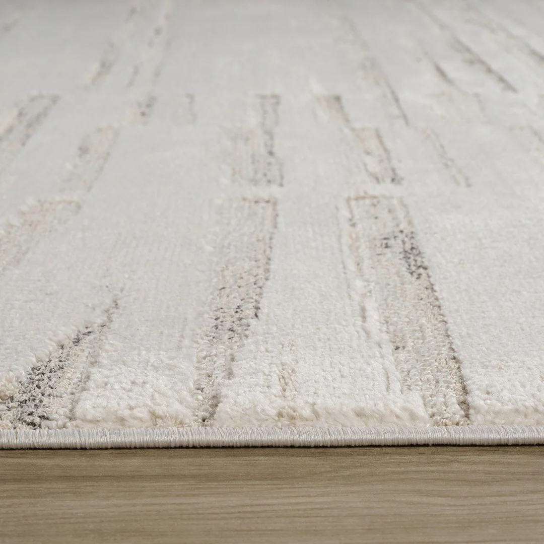 Tulum Beige Geometric Grid Area Rug - Image 5