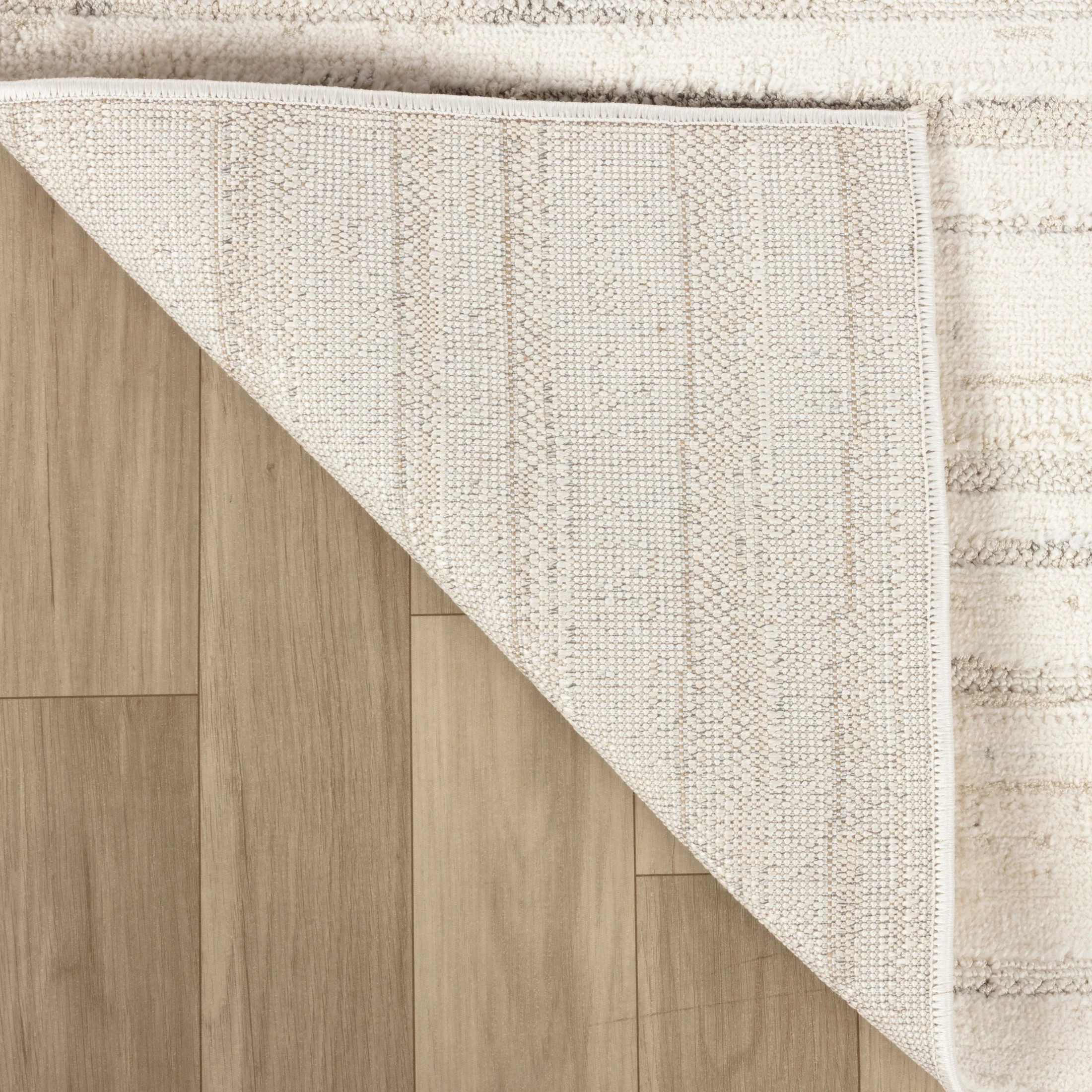 Tulum Beige Geometric Grid Area Rug - Image 6
