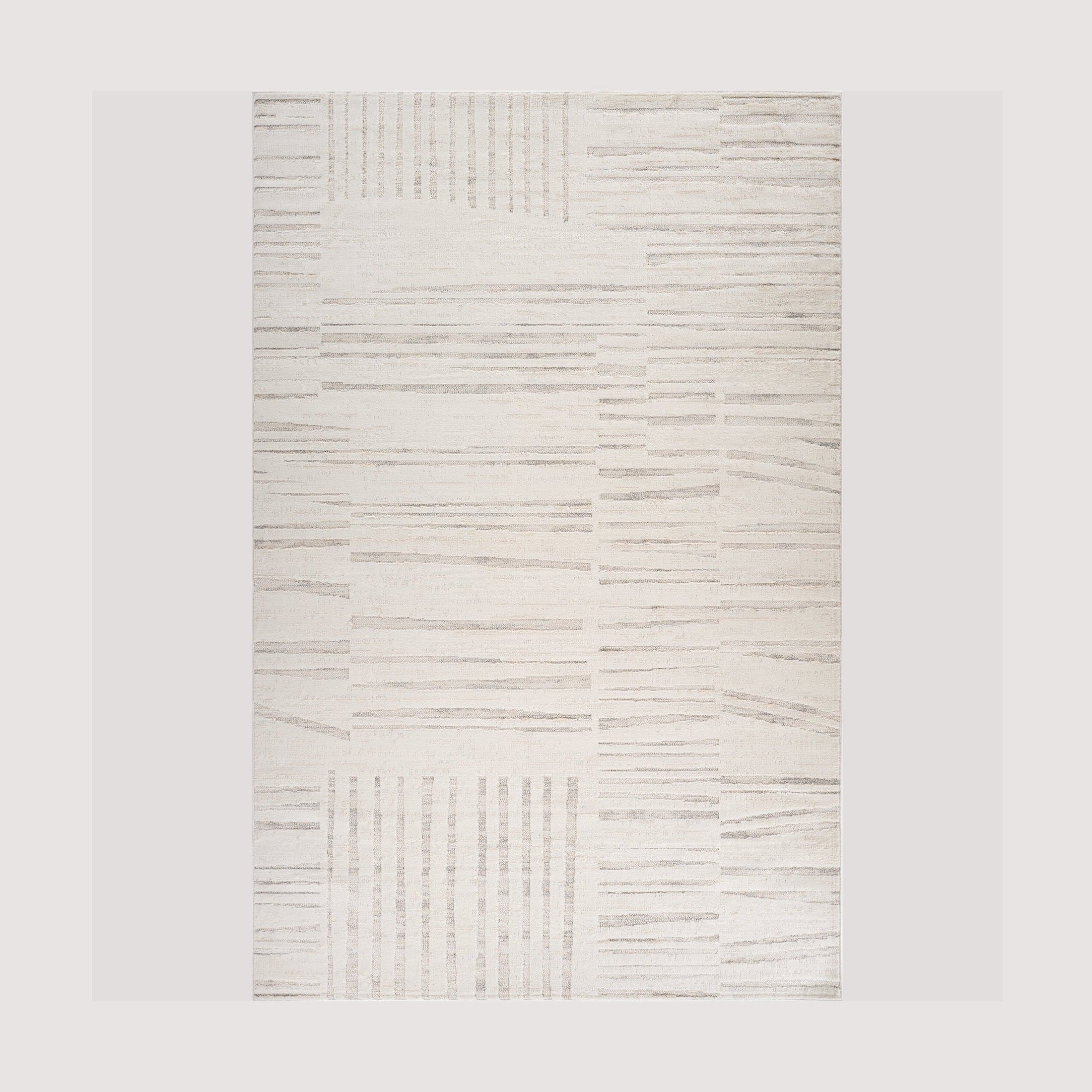 Tulum Beige Geometric Grid Area Rug - Image 8