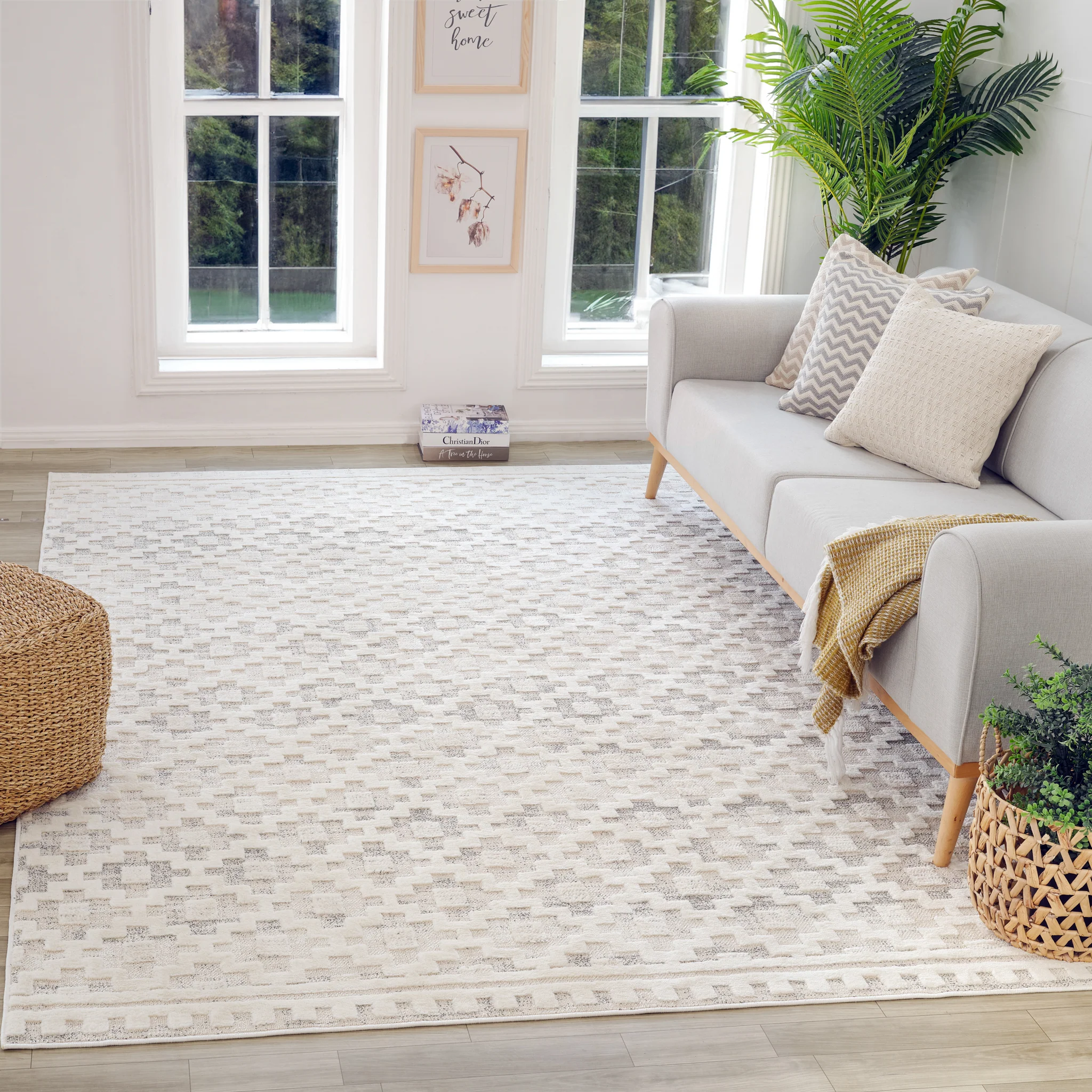 Tulum Beige Abstract Lines Area Rug - Image 4