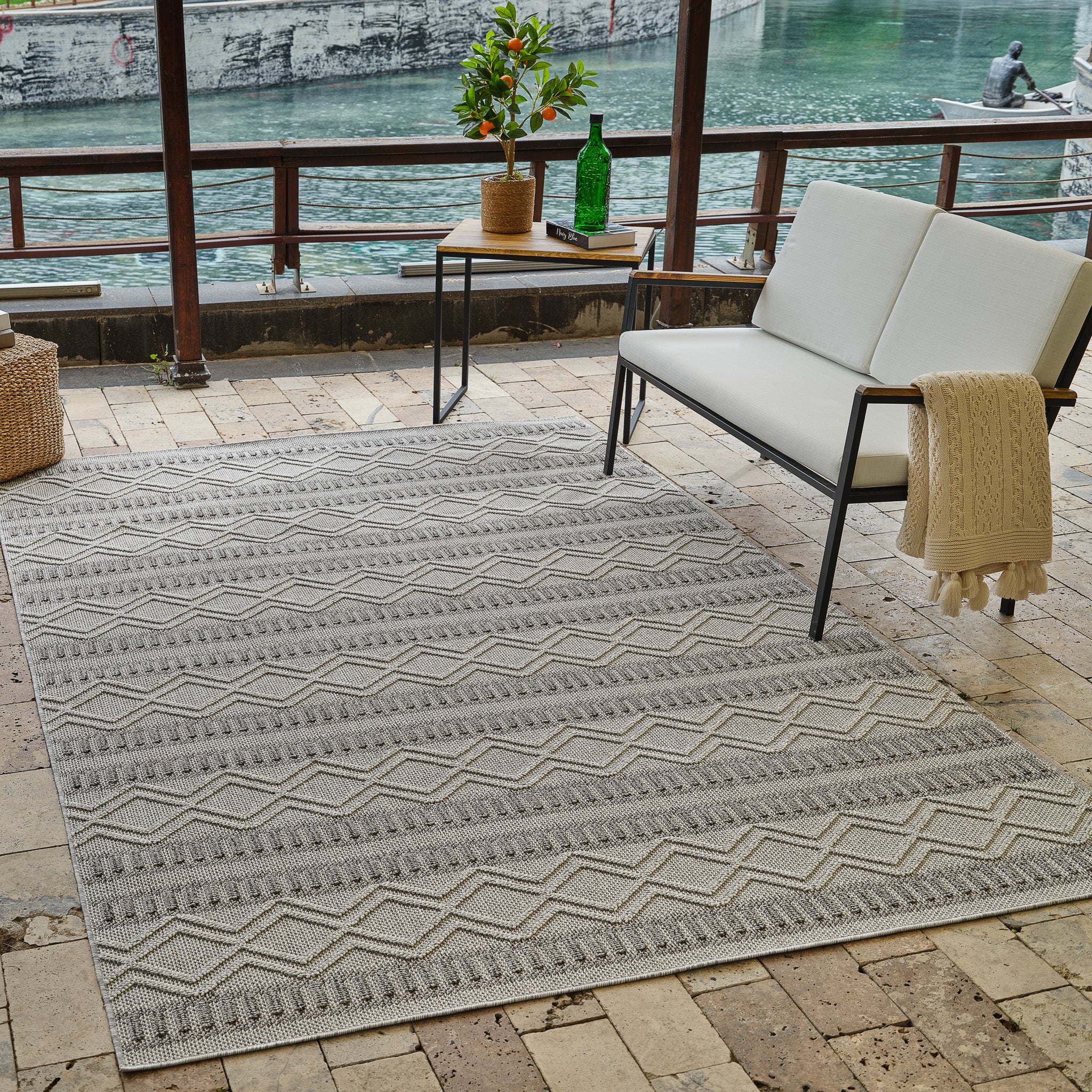 Utopia Beige Abstract Textured Area Rug - Image 7