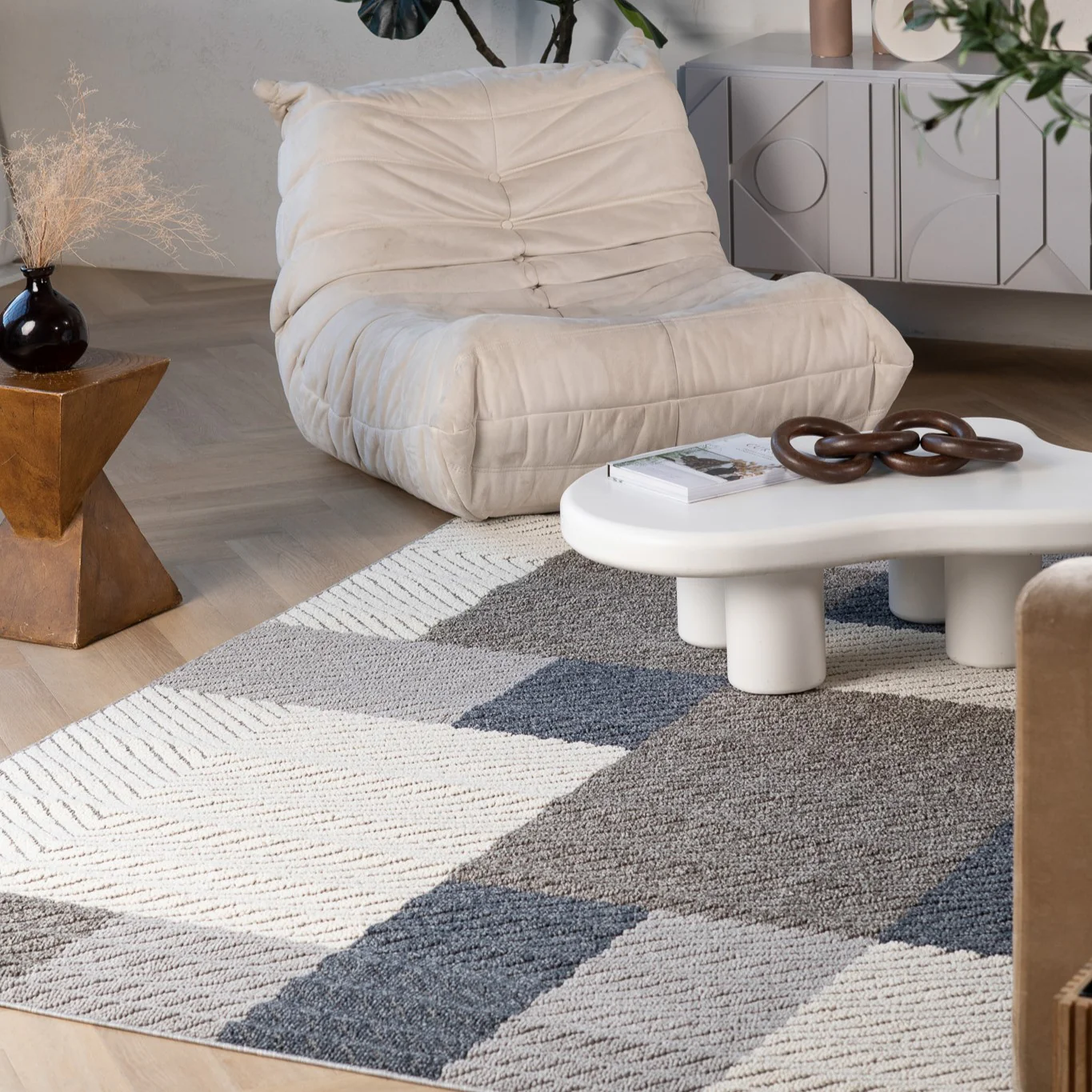 Utopia Grey Modern Abstract Area Rug - Image 3