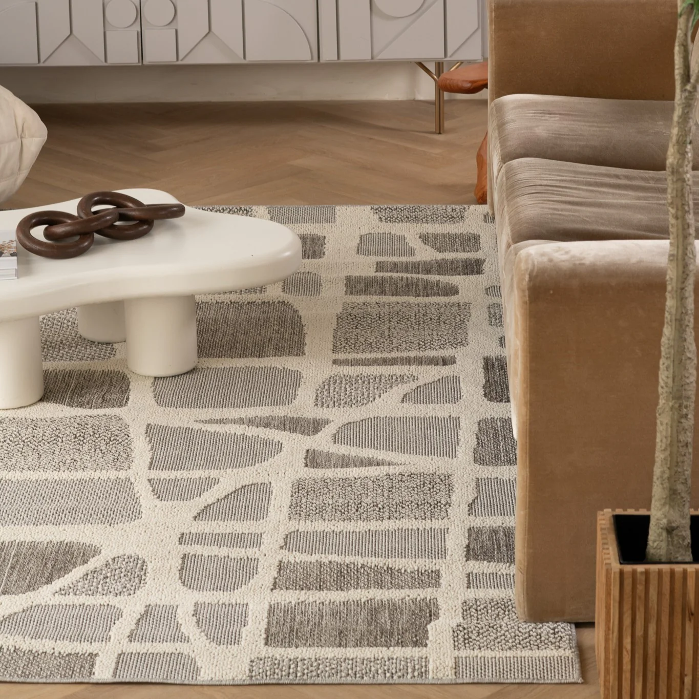 Utopia Grey Abstract Marble Area Rug - Image 4