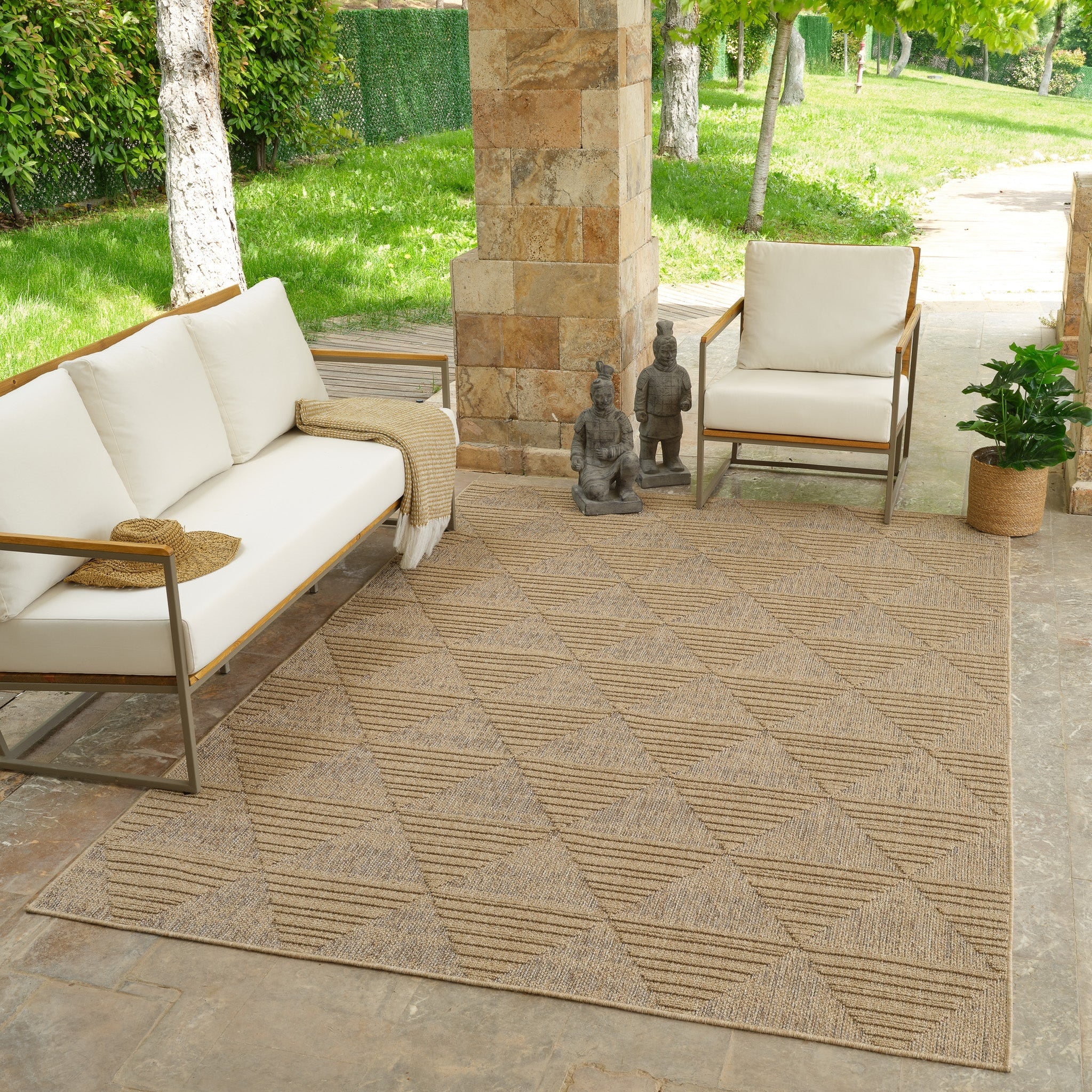 Utopia Beige Geometric Modern Area Rug - Image 5