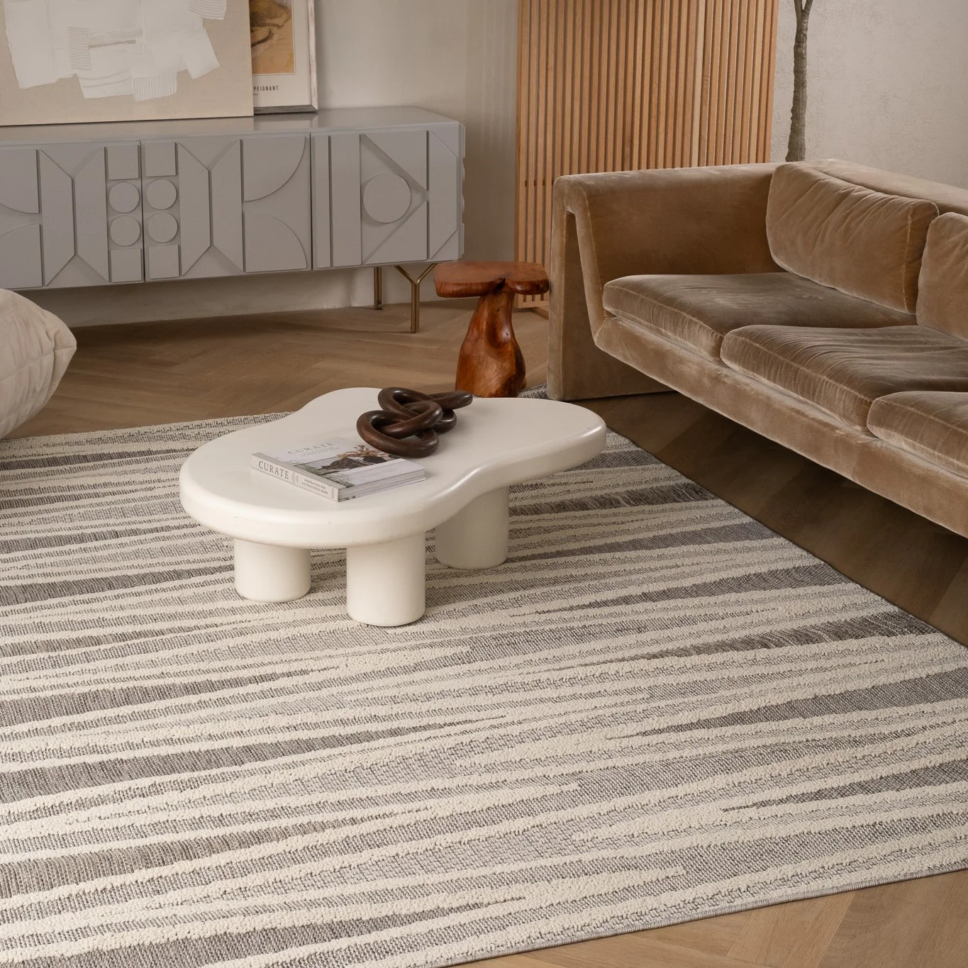 Utopia Grey Distressed Geometric Area Rug - Image 4
