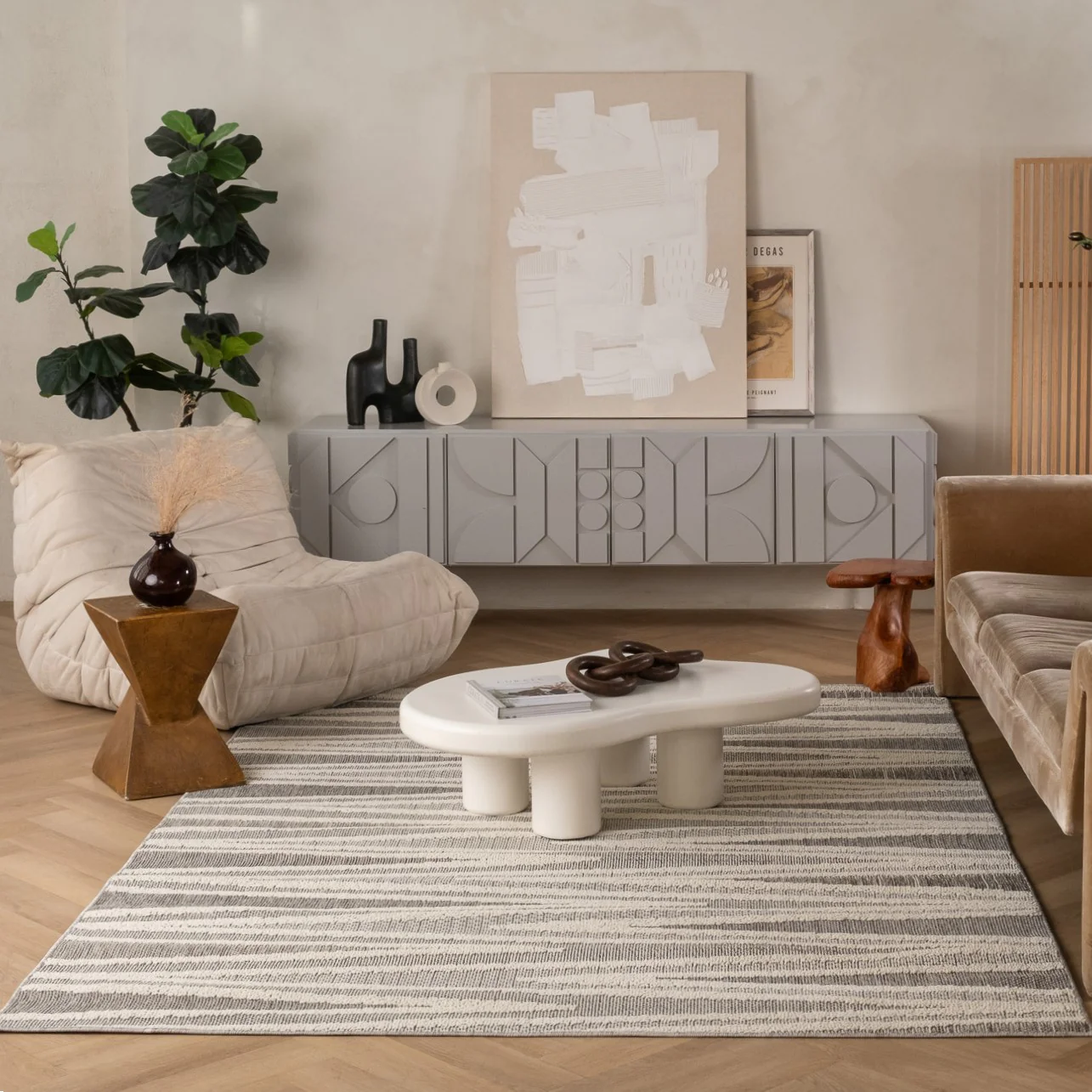 Utopia Grey Distressed Geometric Area Rug - Image 9