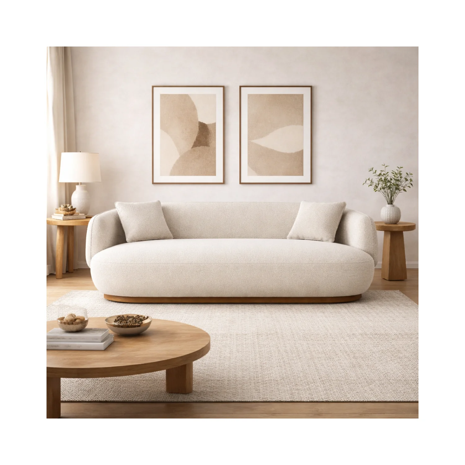 Vaila Premium Boucle Sofa w/2 Pillows - Image 2