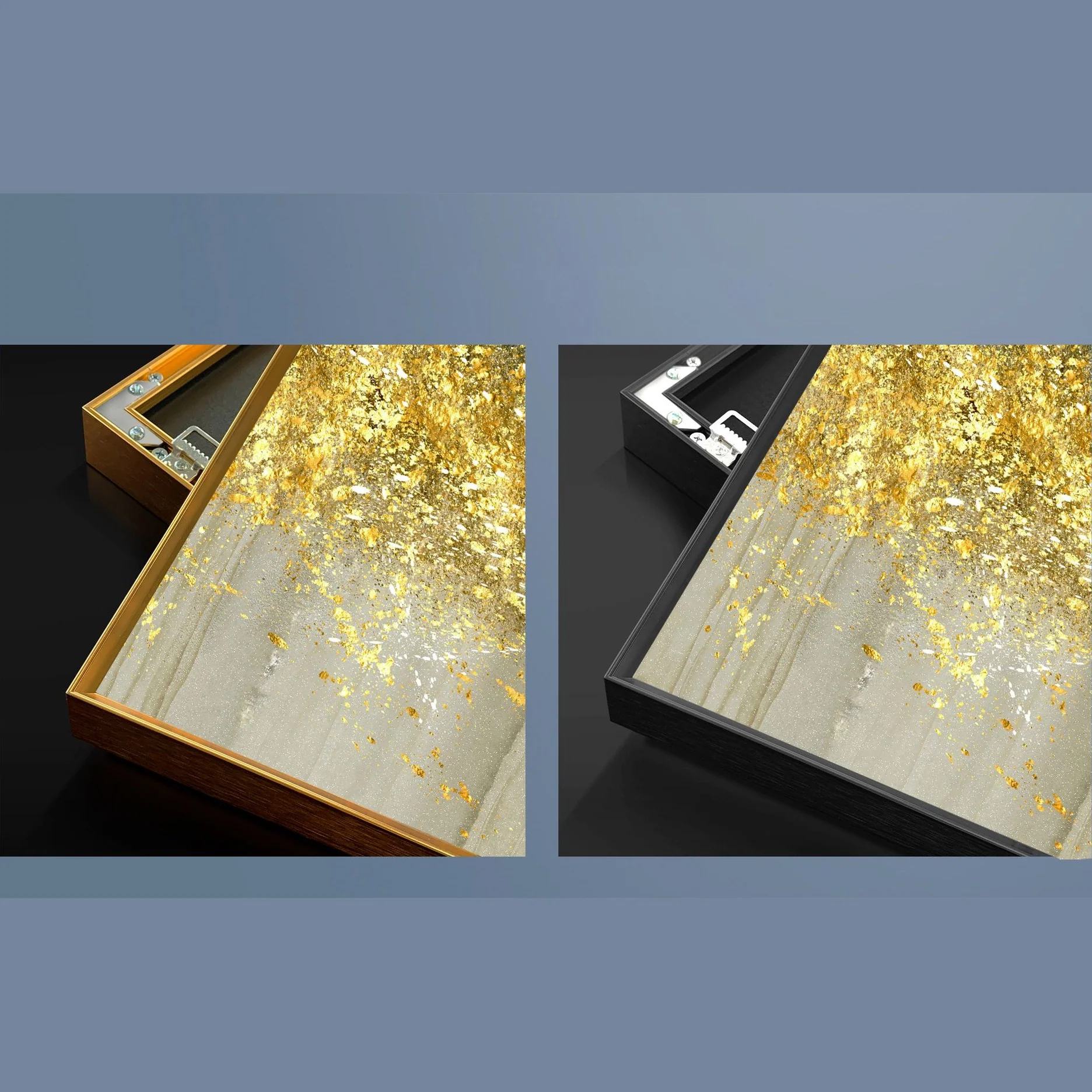 Valley Set of 4 Alloy Matt - Golden Frame Wall Art - Image 16