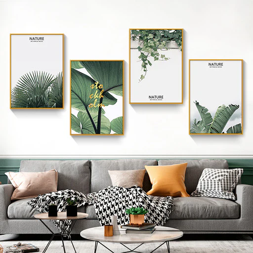 Valley Set of 4 Alloy Matt - Golden Frame Wall Art - Image 2