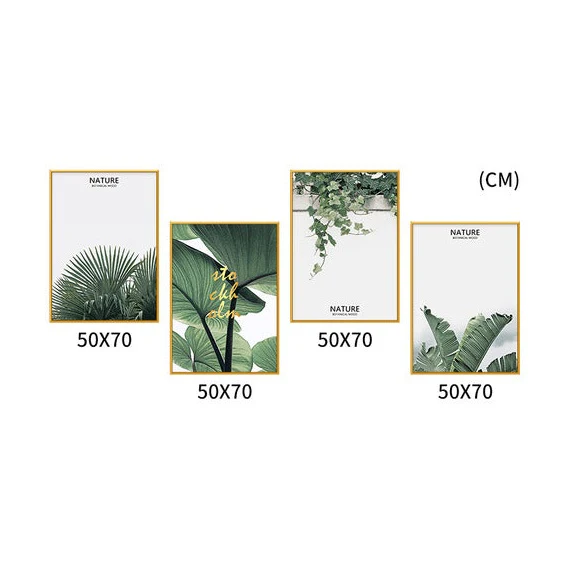 Valley Set of 4 Alloy Matt - Golden Frame Wall Art - Image 3