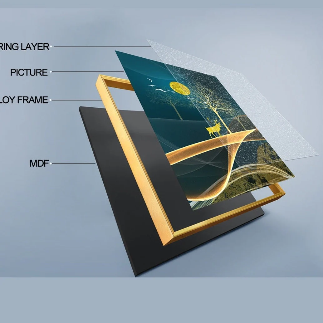 Valley Set of 4 Alloy Matt - Golden Frame Wall Art - Image 9