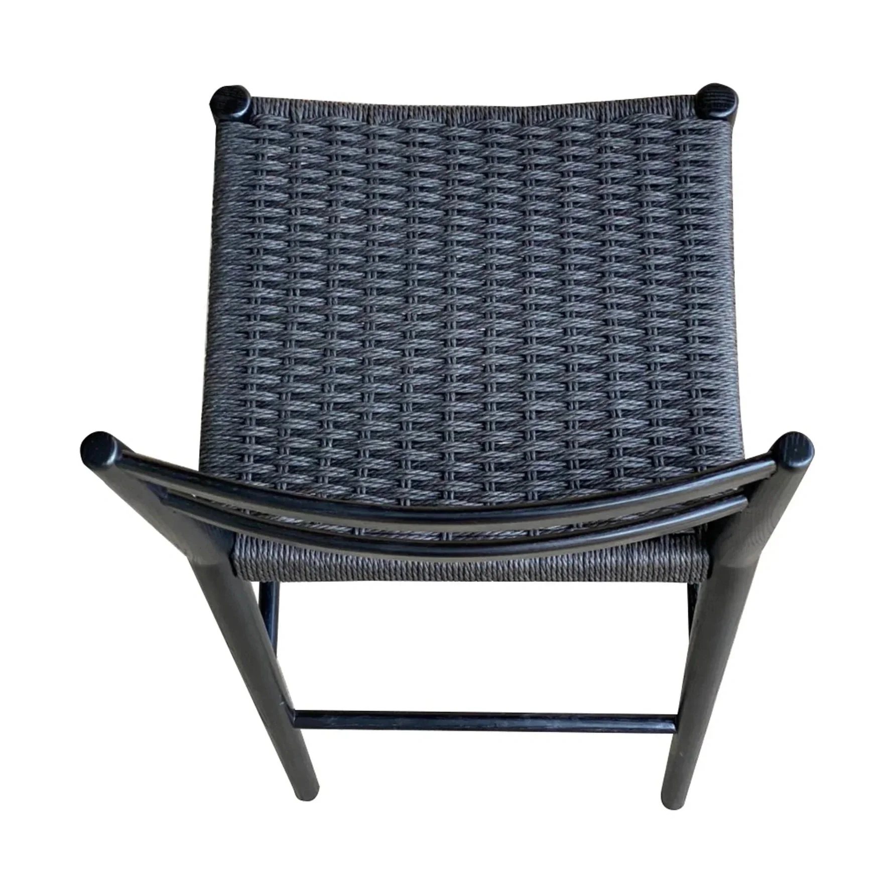 Varis Counter Stool with Back - Black Woven Seat - Image 5