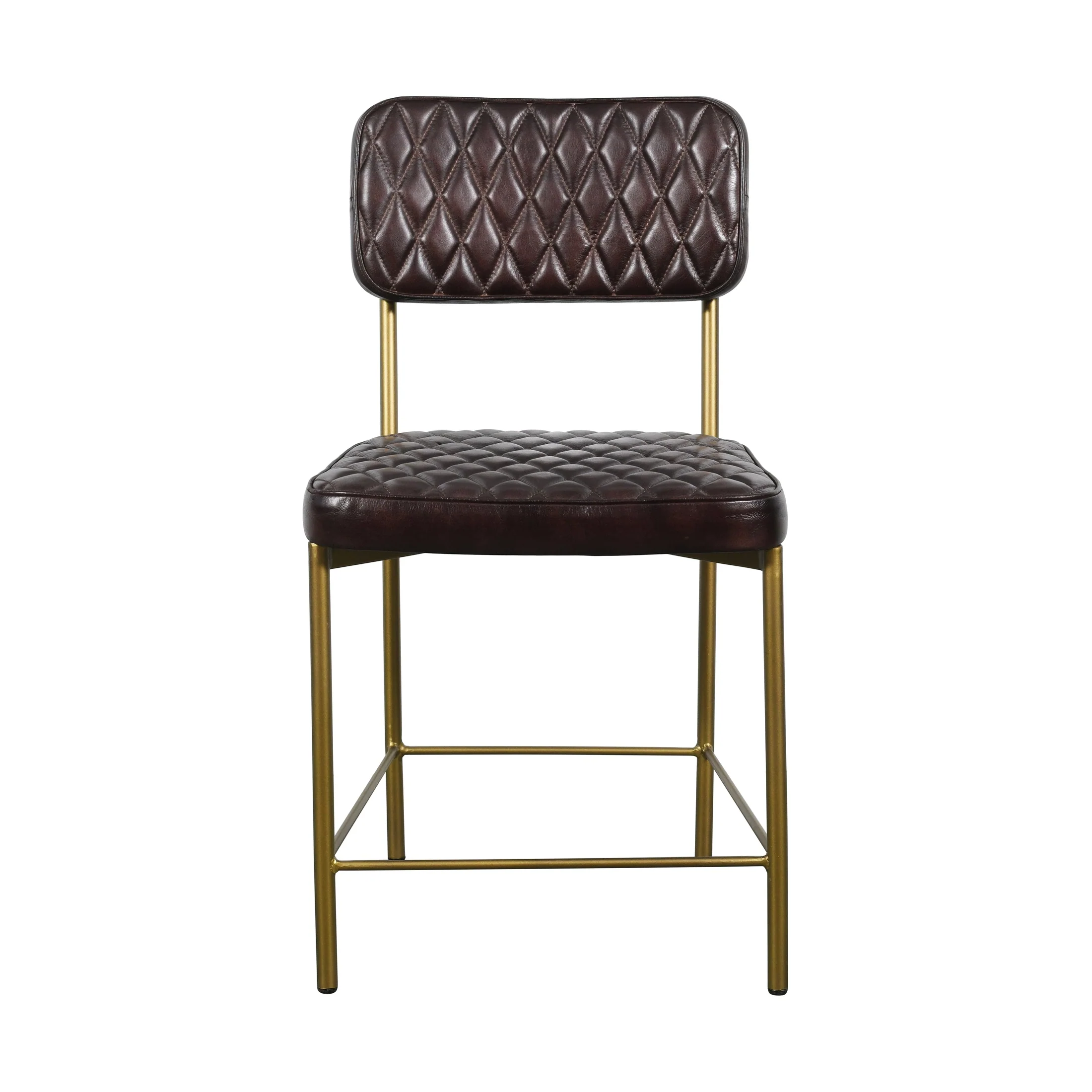 Vega Dining Chair Genuine Leather Seating - Tan