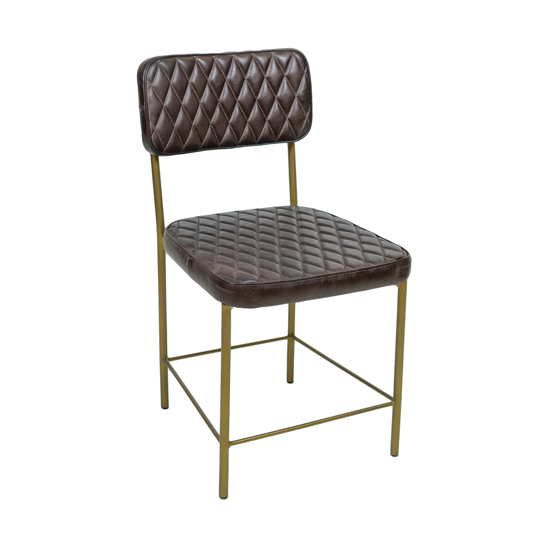 Vega Dining Chair Genuine Leather Seating - Tan - Image 12