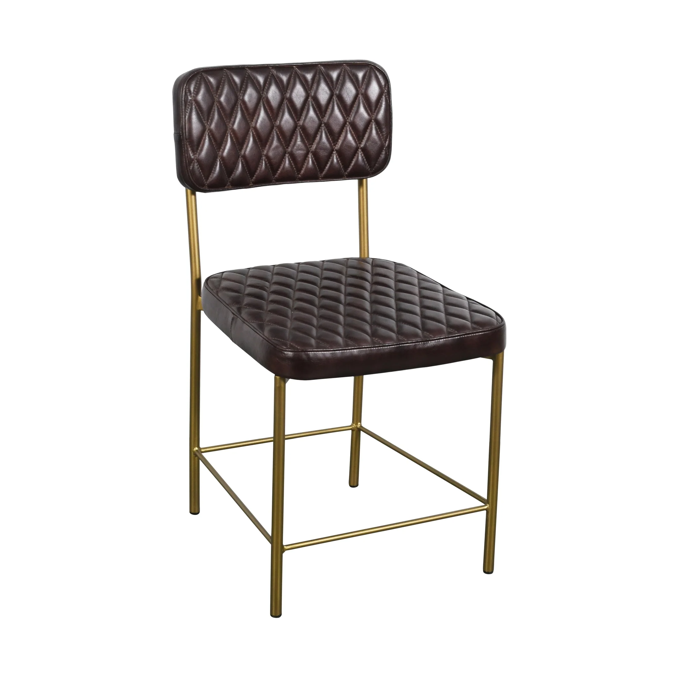 Vega Dining Chair Genuine Leather Seating - Tan - Image 2