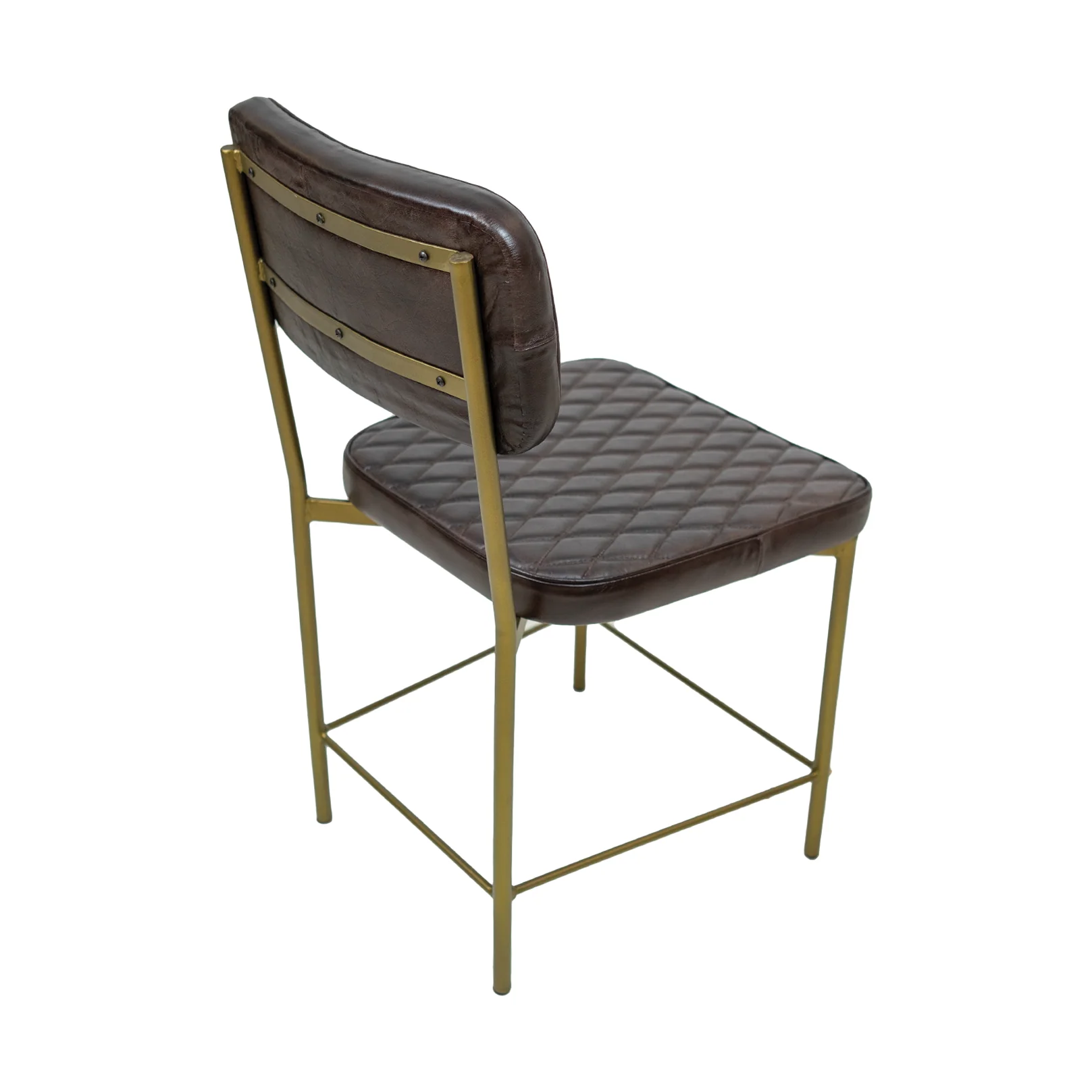 Vega Dining Chair Genuine Leather Seating - Tan - Image 5