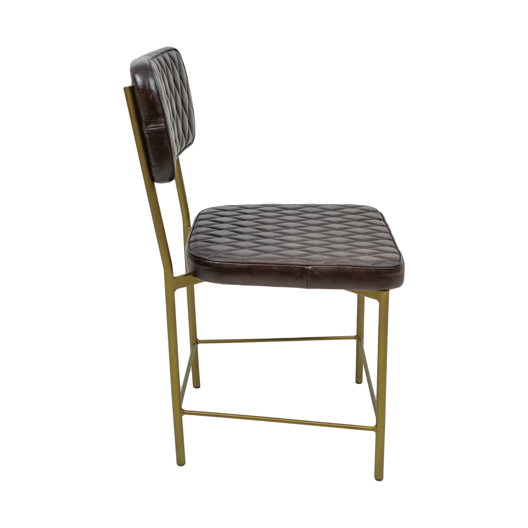 Vega Dining Chair Genuine Leather Seating - Tan - Image 7