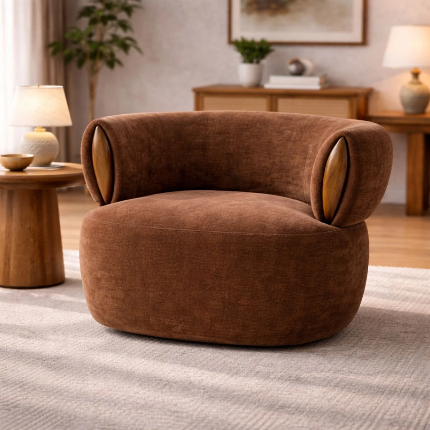 Vera Curved Accent Chair - Image 2