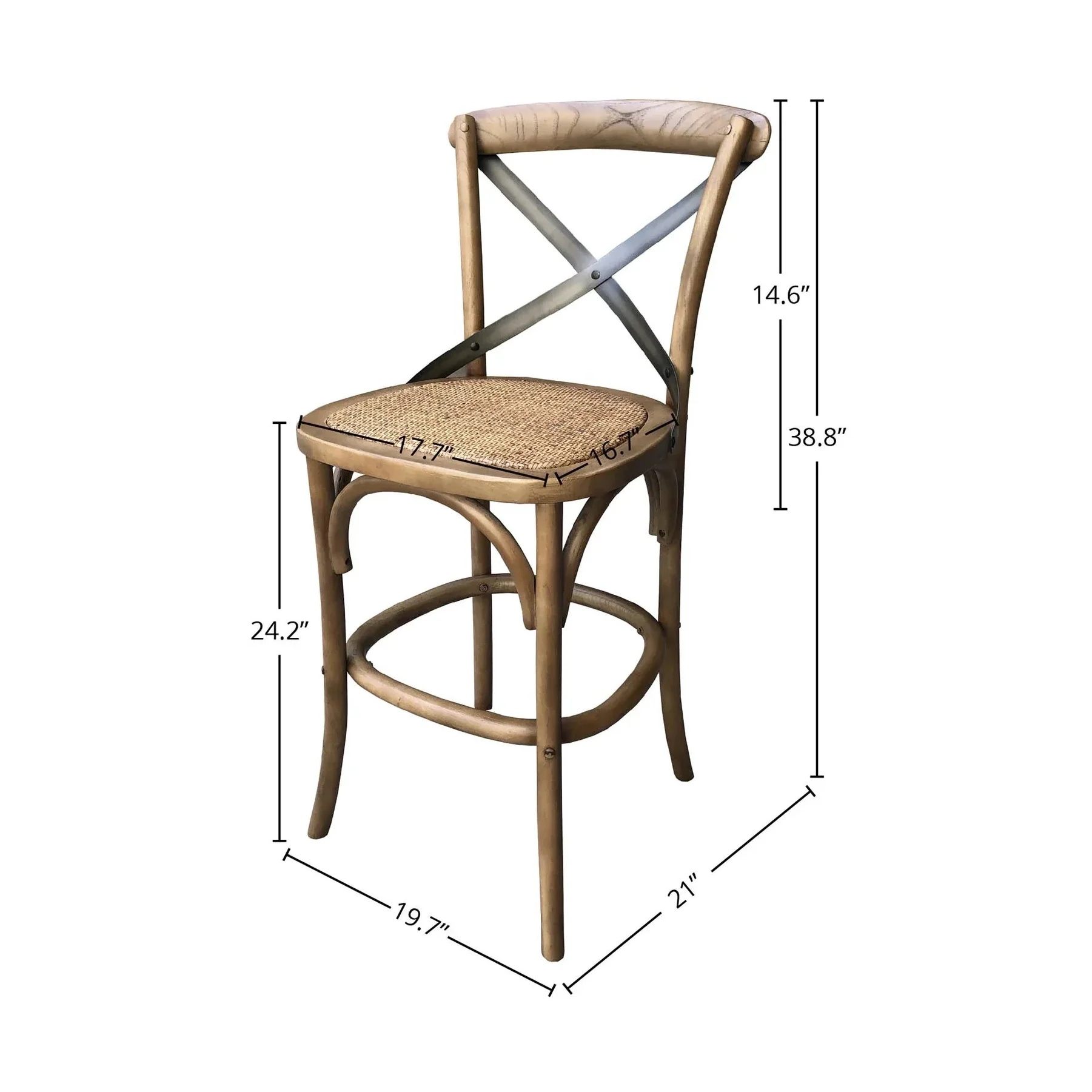 Wynric Back Fixed Counter Stool - Sundried - Image 3