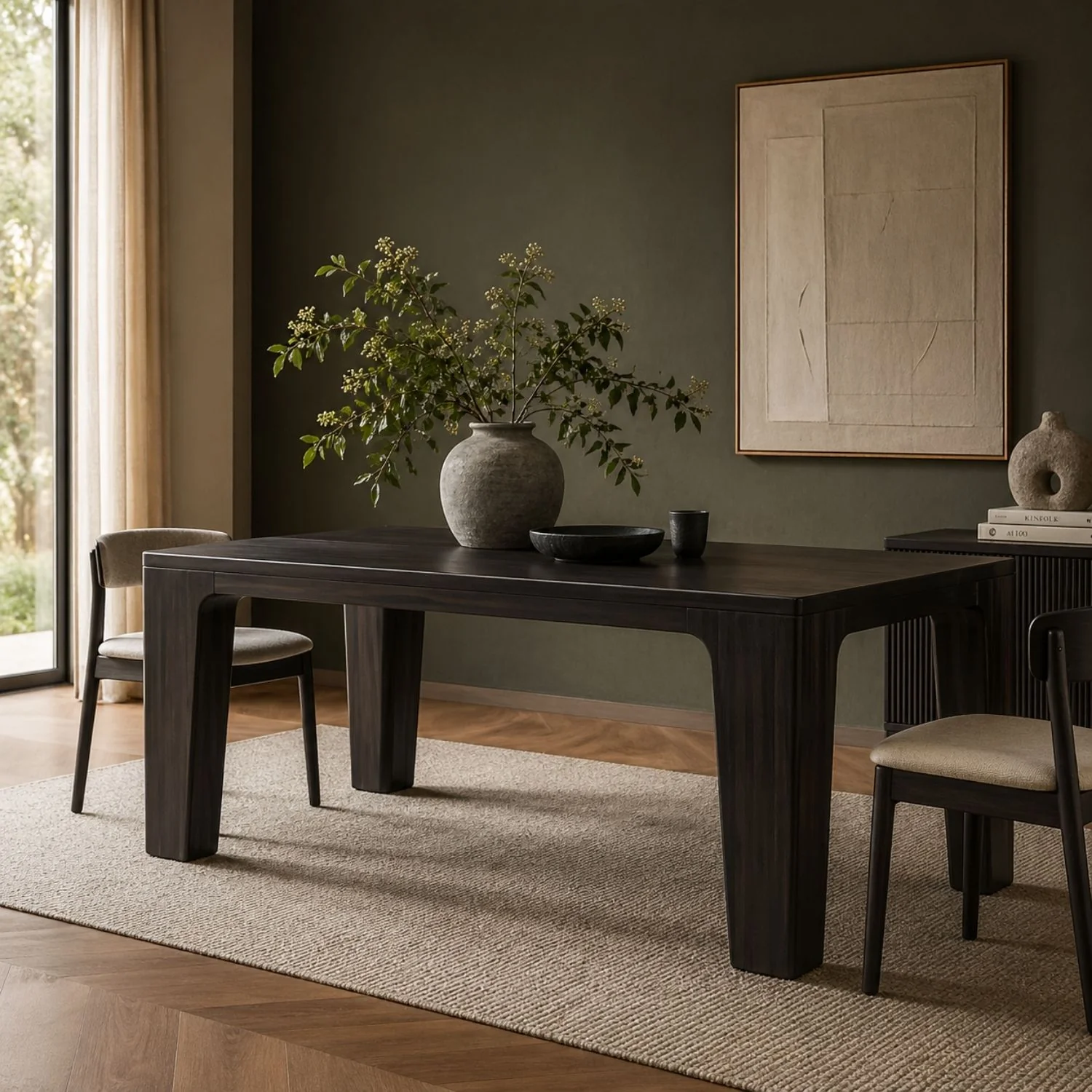 Zamba Rectangular Acacia Wood Dining Table – Jaguar Finish - Image 2