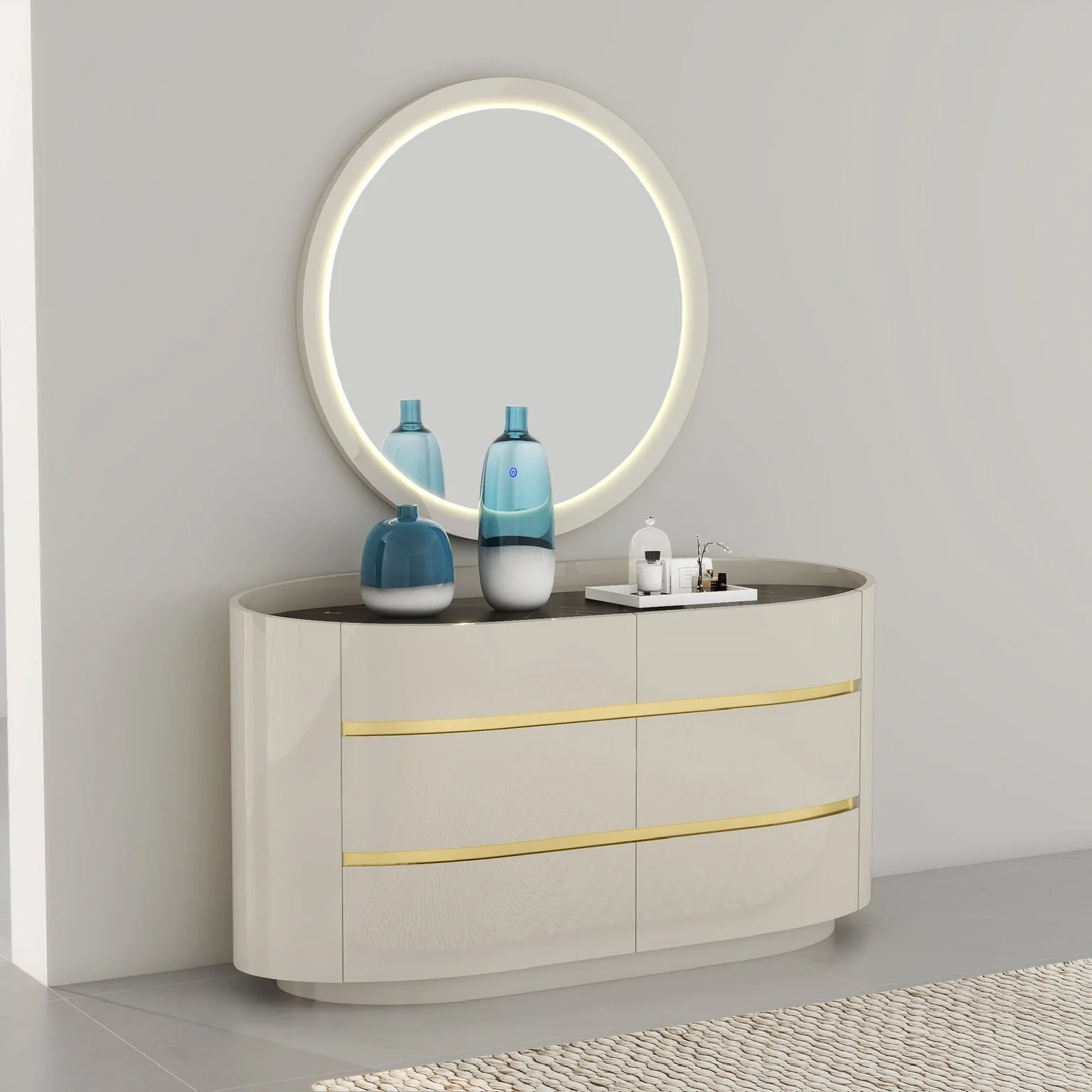 Zelie Glossy 6 Drawer Dresser - Image 3
