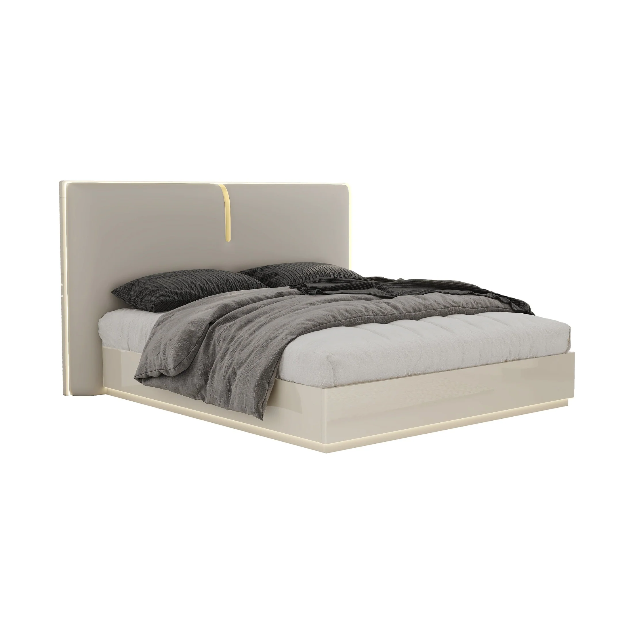 Zelie Glossy Bed with Hydraulic Storage - Image 4